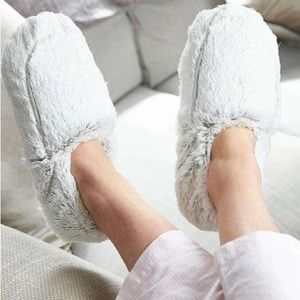 Marshmallow Gray Warmies Slippers BRAND NEW